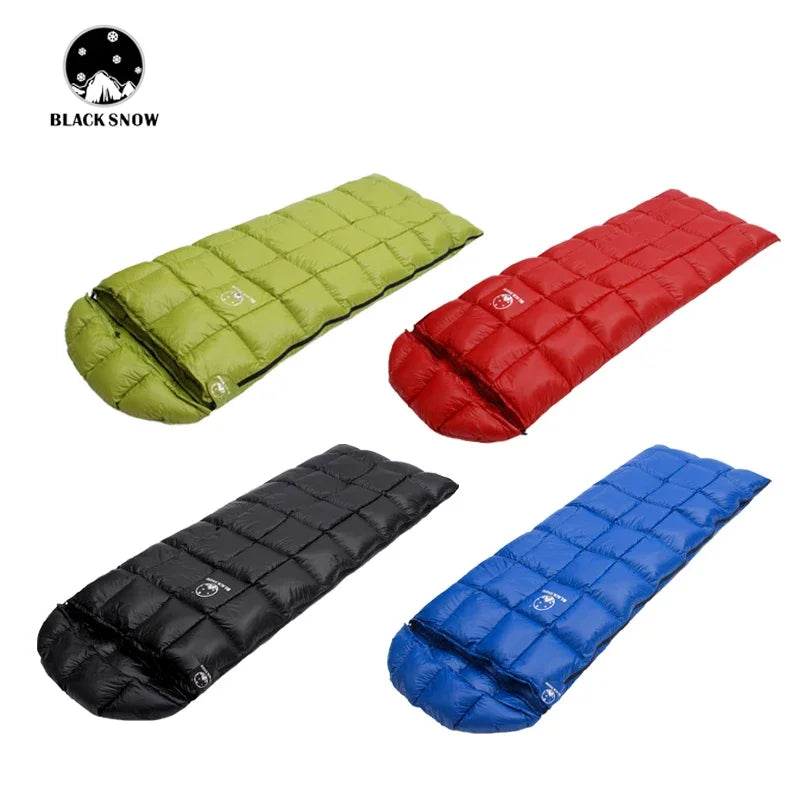 White Goose down Sleeping Bag,The Cap Is Detachable,Open to Serve as a Quilt Winter and Spring Chequer Envelope Style Bag
