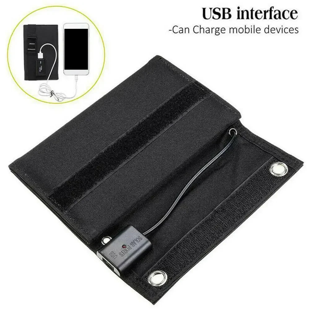 12W Foldable Solar Panel 5V USB Portable Battery Charger for Cell Phone Outdoor Waterproof Power Bank for Camping Accessories