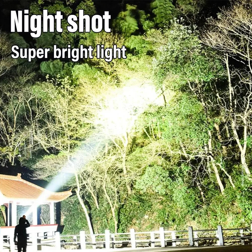 New Upgrade Rechargeable High Power Solar LED COB Flashlight with Power Bank Waterproof Multifunctional Hand Lamp for Outdoor