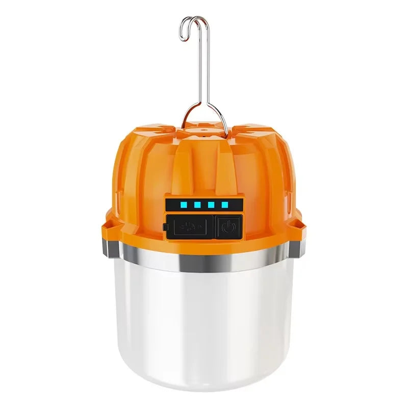 LED Camping Lantern USB Rechargeable Portable Lamp Bulb Flashlight with Power Display Emergency Light for Outdoors Fishing