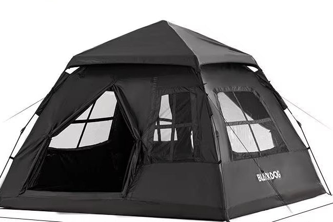 BLACKDOG Automatic Tent Black Coating Two Doors Four Windows Camping Outdoor Sunscreen Waterproof Quick Opening Tent
