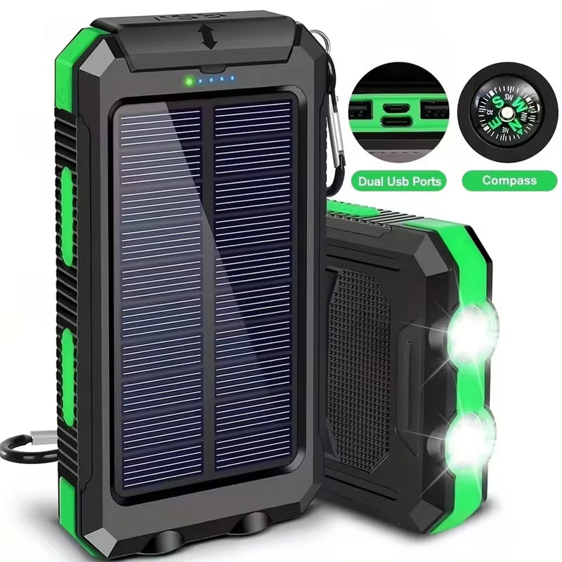 Universal 20000Mah Silicon Portatil Solar Power Bank Solar Powerbank Waterproof Wireless Solar Charger for Cell Mobile Phone