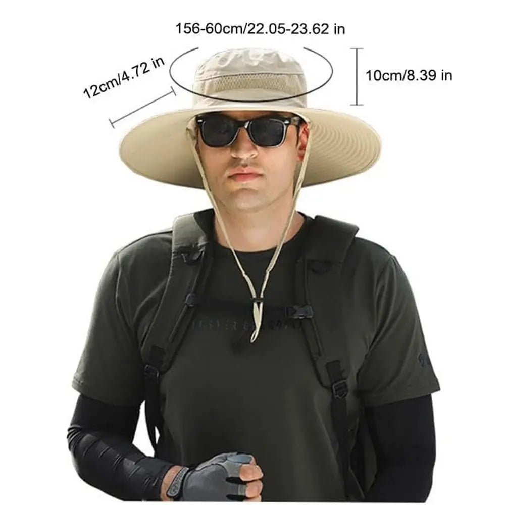2 Solar Fan Sun Hat with Solar Fan Breathable Waterproof Wide Brim Sun Hat Sun Protection USB Recharging Sun Bucket Hat Men