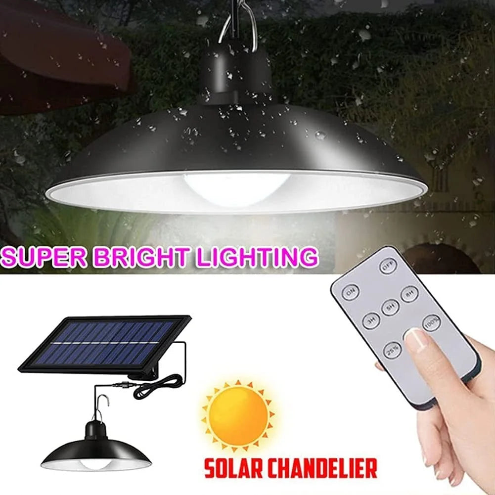Solar Pendant Lights, an LED Solar Light with a Remote Control for Barn Shed Barn Chicken Coop Bullpen Etc
