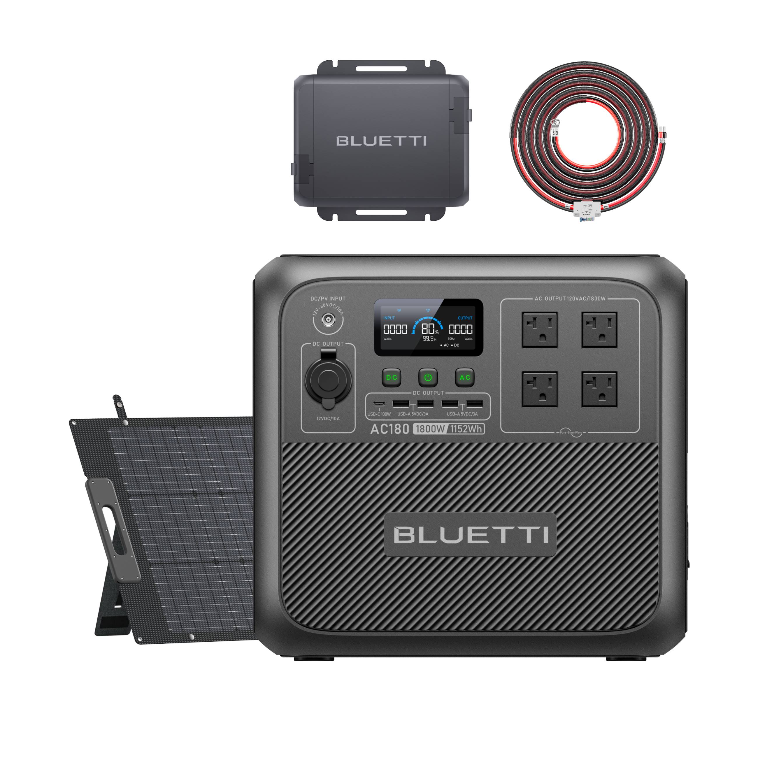 AC180 Solar Portable Power Station | 1,800W 1,152Wh