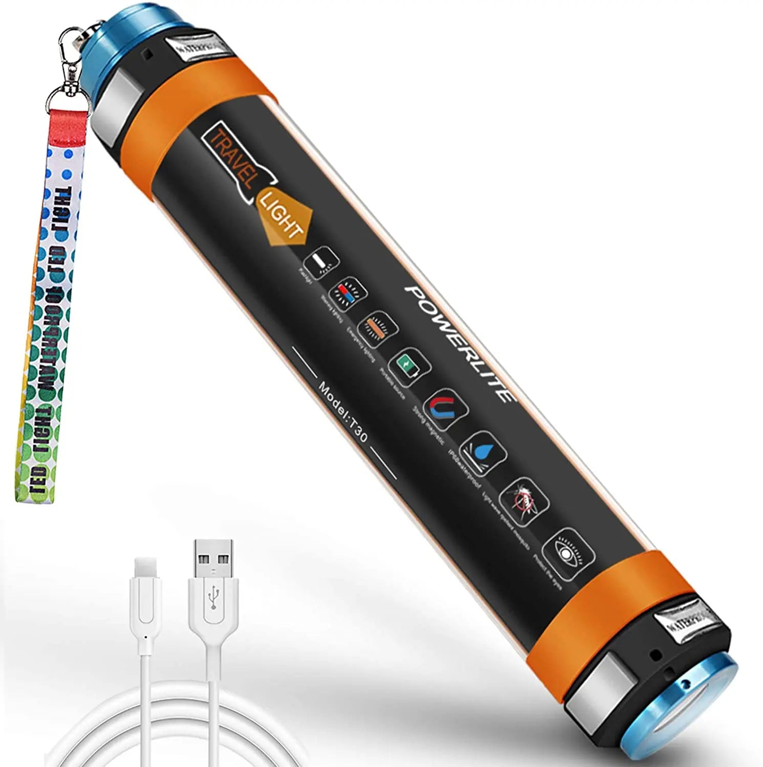 ZK30 USB Rechargeable IP66 Waterproof LED Camp Light Emergency Camp Portable Lantern Flashlight Multi-Functional Magnetic Lamp