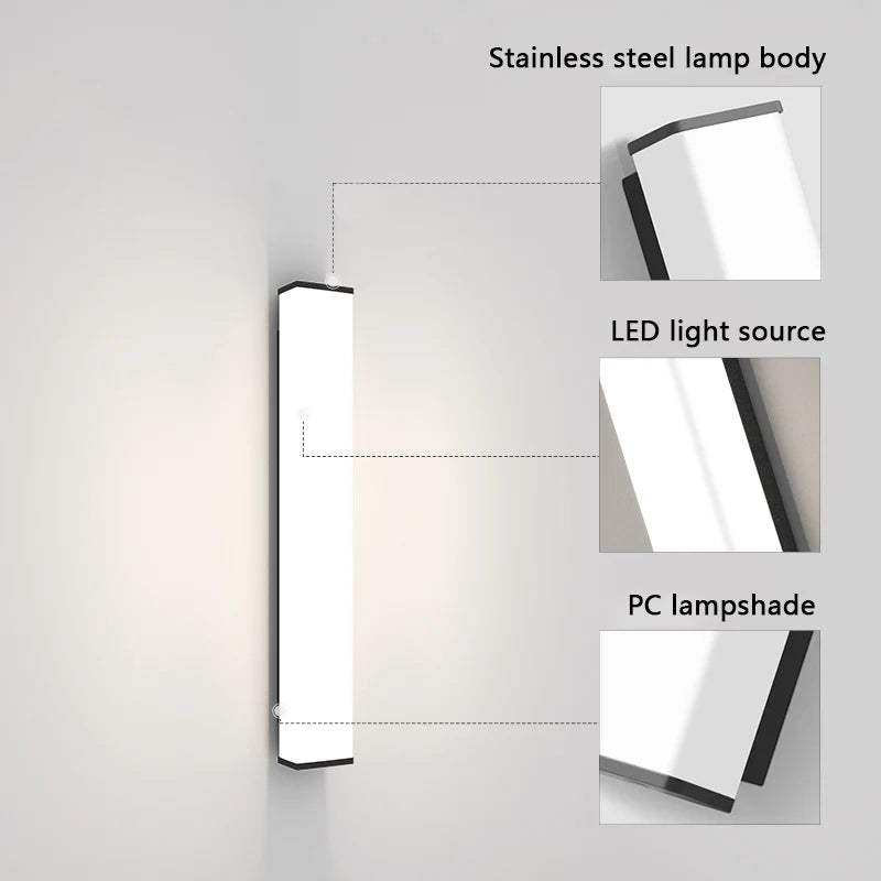 Stainless Steel Outdoor Wall Lamp Outdoor Wall Lamp Outdoor Led Outdoor Lighting Long Wall Lamp Waterproof IP65 Outdoor Garden L