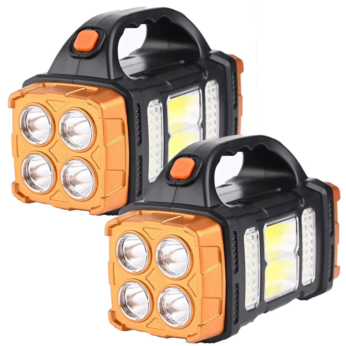 New Upgrade Rechargeable High Power Solar LED COB Flashlight with Power Bank Waterproof Multifunctional Hand Lamp for Outdoor