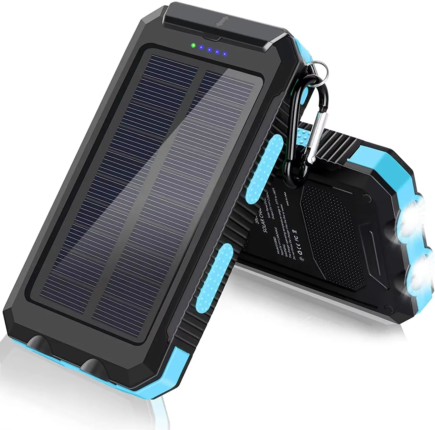 Universal 20000Mah Silicon Portatil Solar Power Bank Solar Powerbank Waterproof Wireless Solar Charger for Cell Mobile Phone