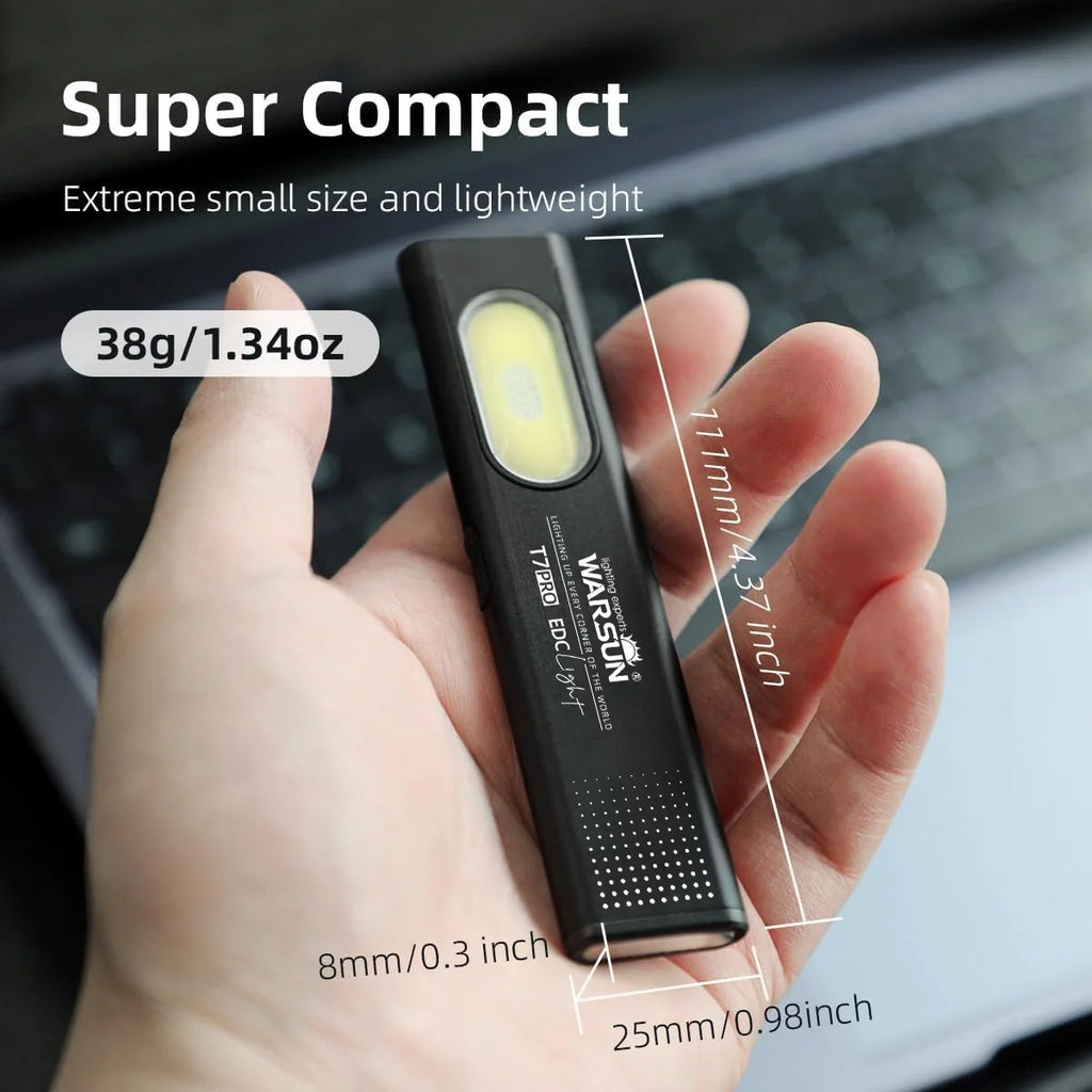 LED Keychain Flashlight 650Lm Portable Mini Torch Light Pocket Lantern Flood Work Light with Magnet