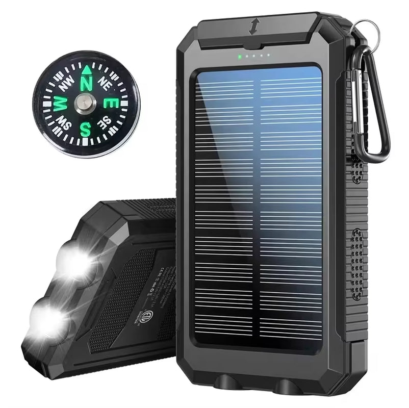 Universal 20000Mah Silicon Portatil Solar Power Bank Solar Powerbank Waterproof Wireless Solar Charger for Cell Mobile Phone