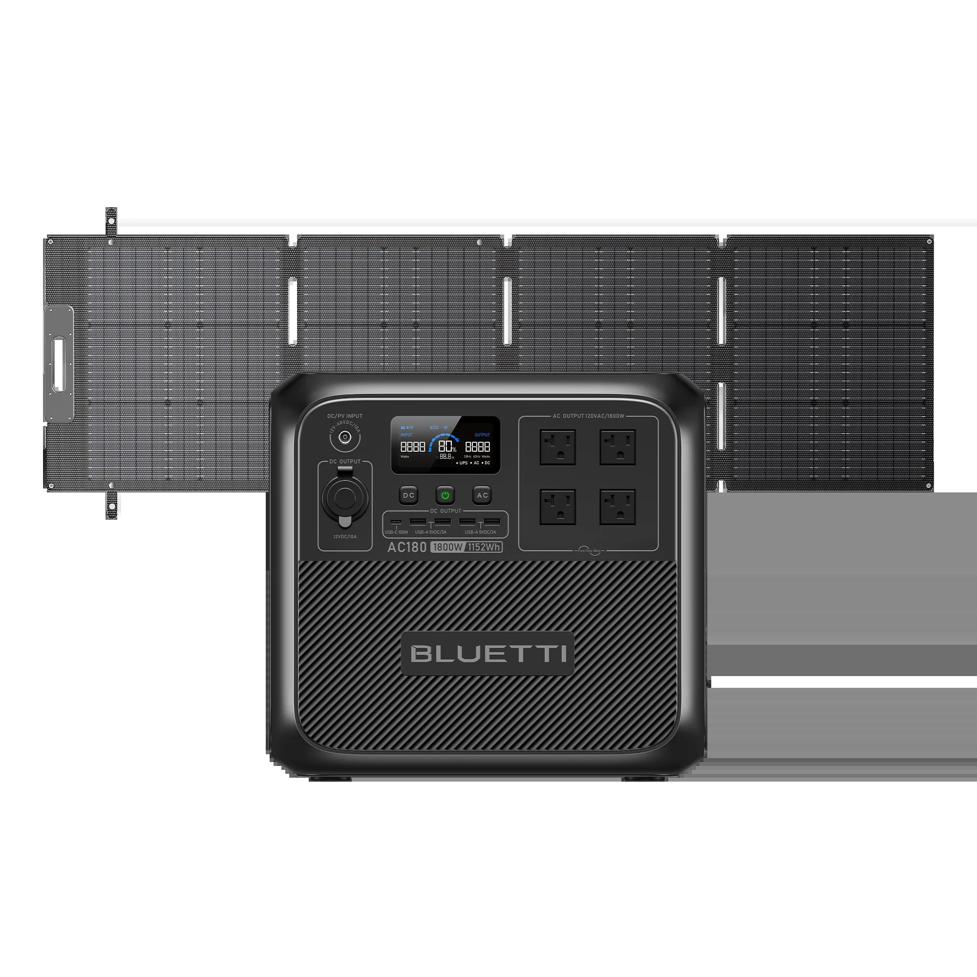 AC180 Solar Portable Power Station | 1,800W 1,152Wh
